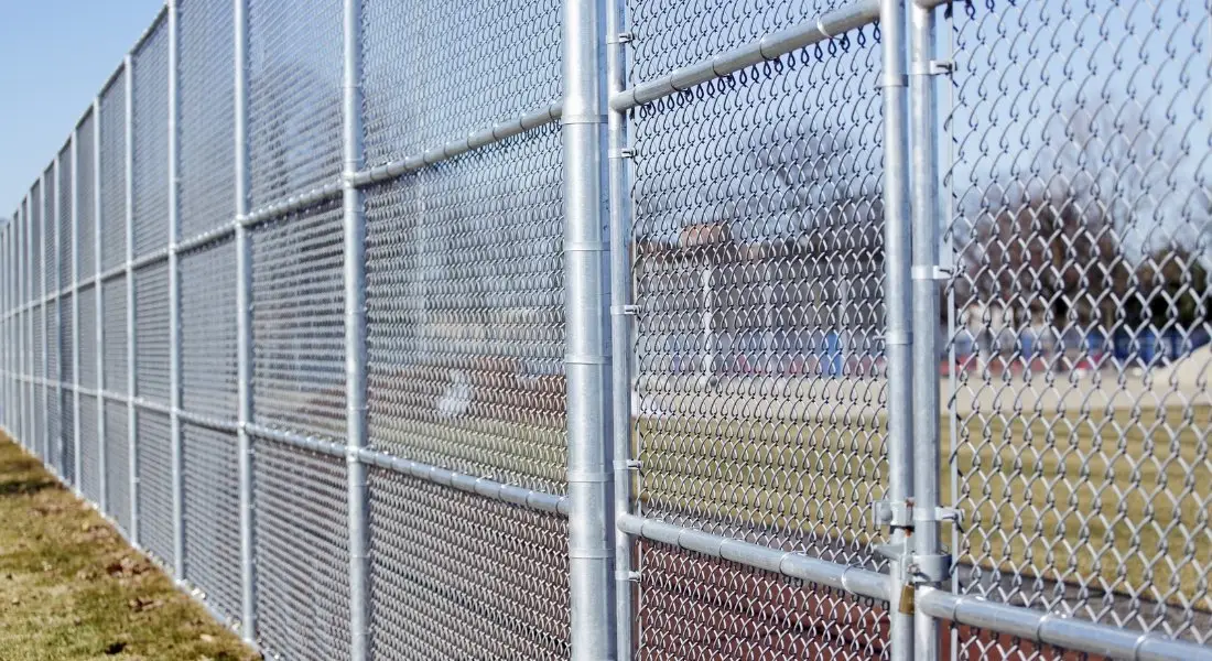 chain link fence around outdoor area
